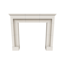 3d render of a white fireplace