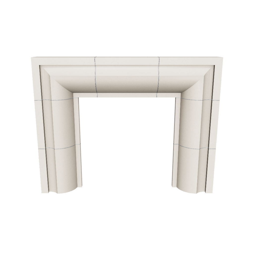 3d render of a white fireplace