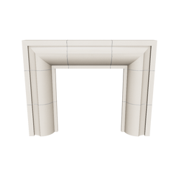 3d render of a white fireplace