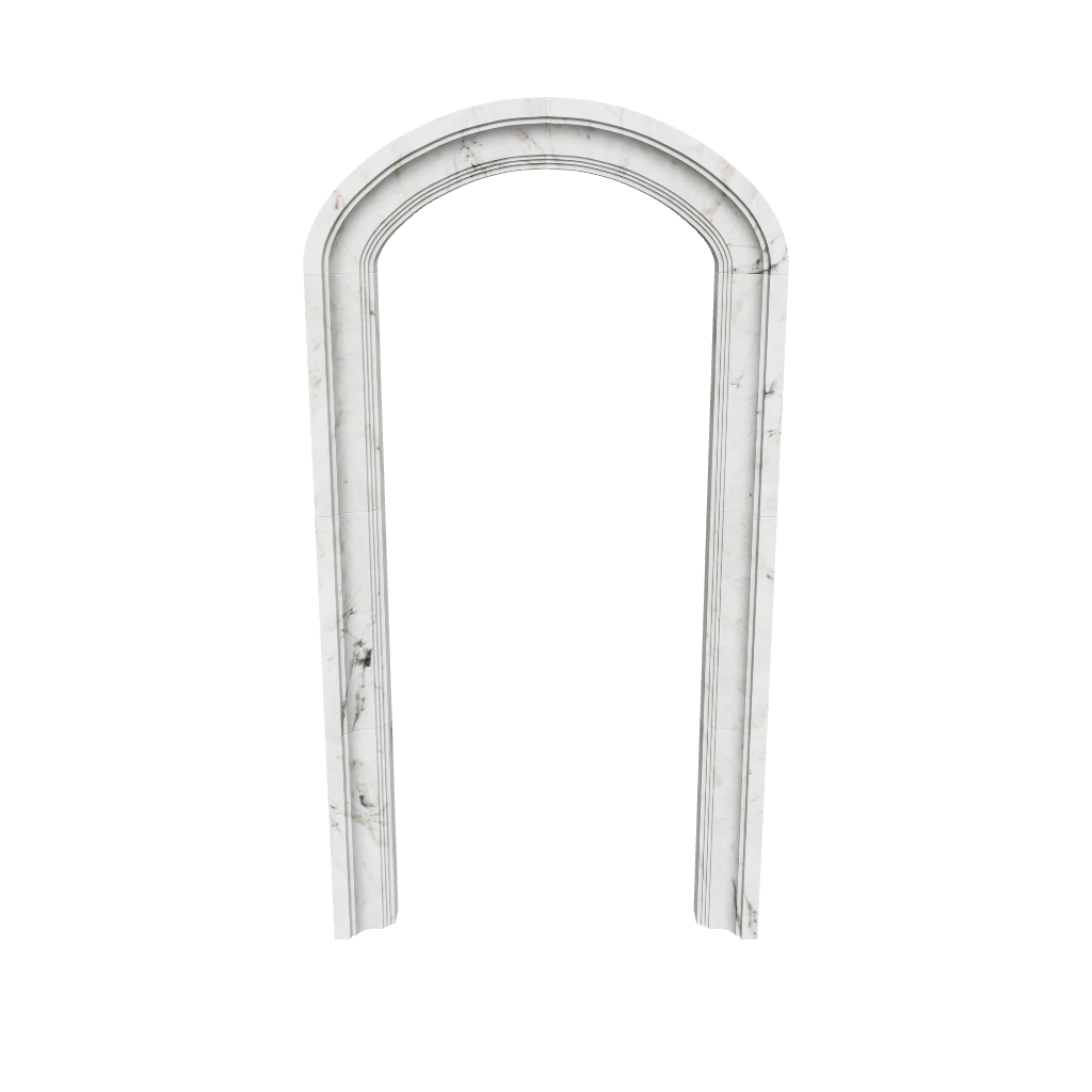 3d render of arched Provence Door Surround