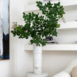 Five-Ring Statement Vase in White Marble view 2