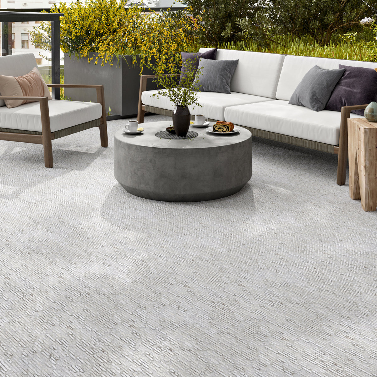 Straight Pebble Mosaic MATERIAL Bespoke Stone + Tile