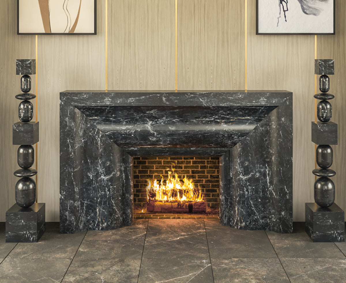The Vixen shown in Breccia Nero Marble view 1