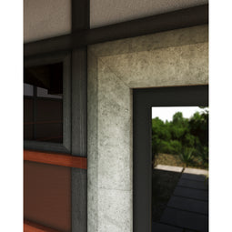 Craftsman Door Surround shown in Modern Profile with Charcoal Limestone.