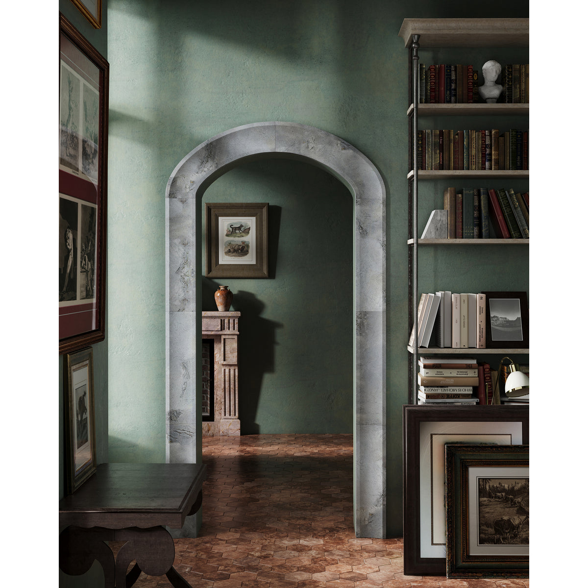 East Coast Door Surround shown in Traditional Profile with Grigio Marble.