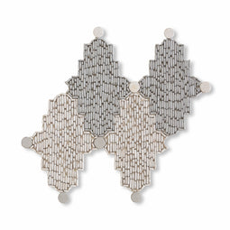 Lattice Pebble shown in Charcoal Limestone and Pearl Marble view 2