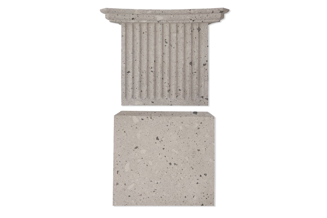 FLUTED PILASTER CAPITAL & BEVEL BASE | MATERIAL Bespoke Stone + Tile