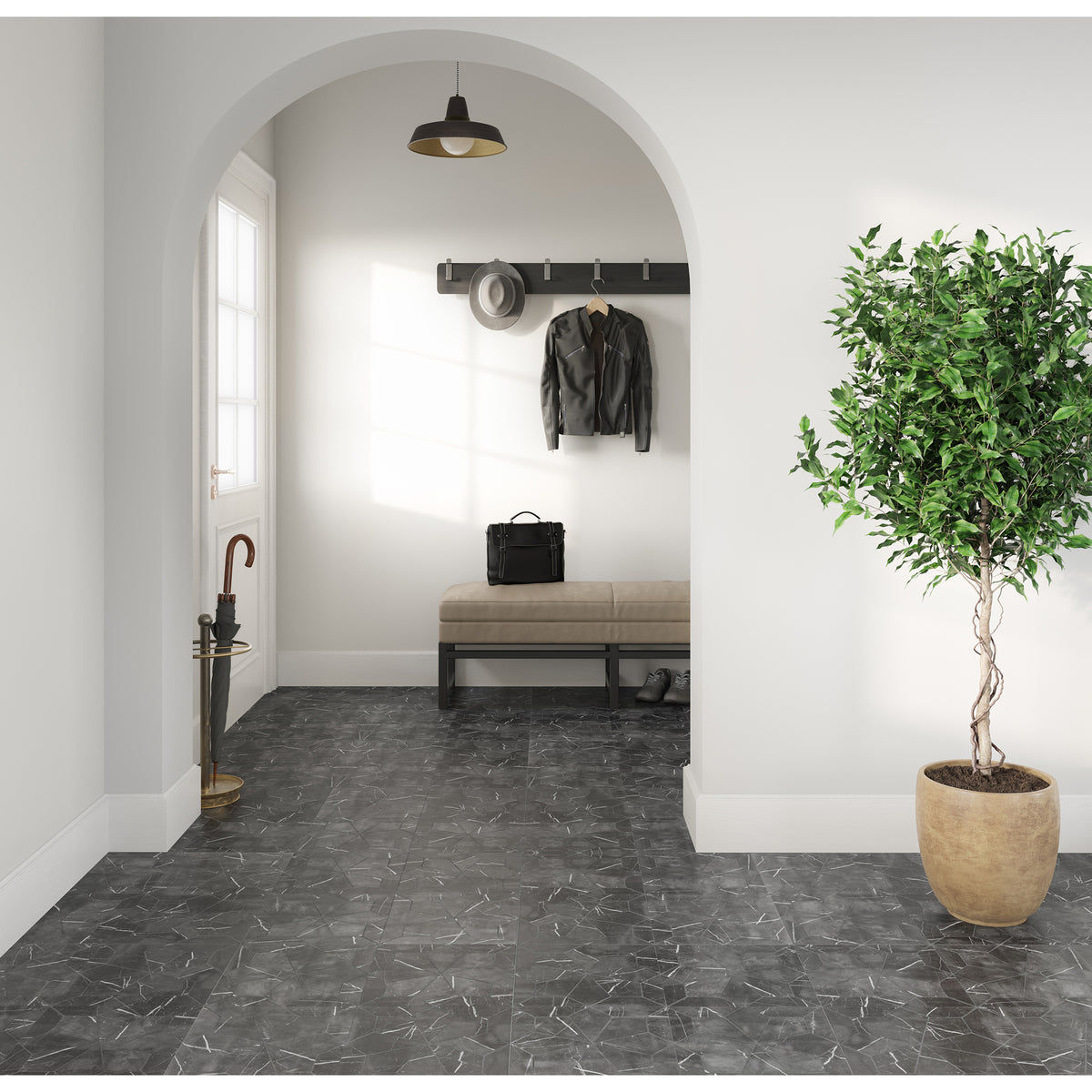 Shown in Nero Marble view 1