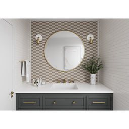 Shown in Pearl Marble and Charcoal Limestone view 2