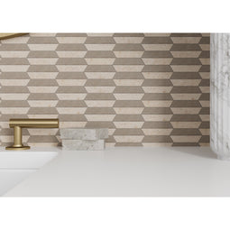 Shown in Pearl Marble and Charcoal Limestone view 2